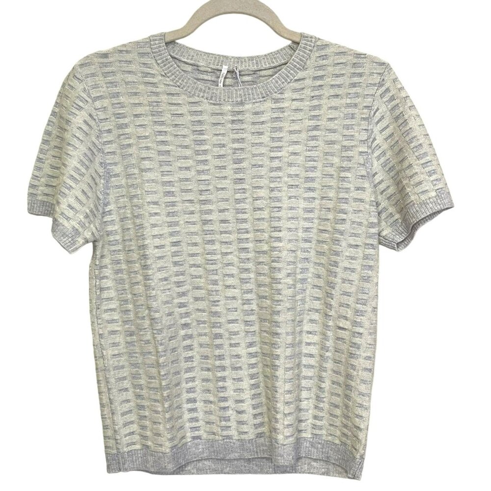 Gray Patterned Women's Crew Neck Sweater